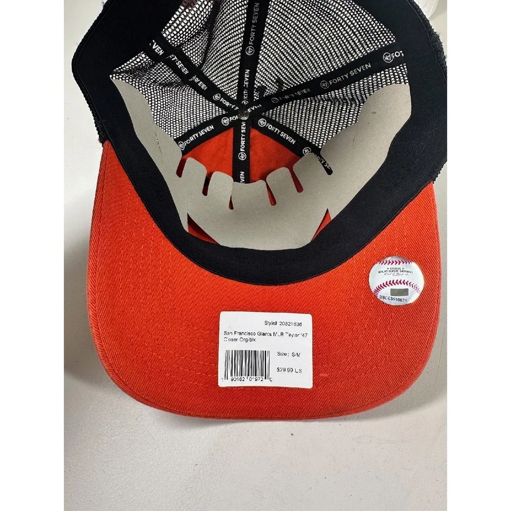 NEW! '47 Brand San Francisco‎ Giants Hat Closer Stretch Fit S-M Baseball Cap